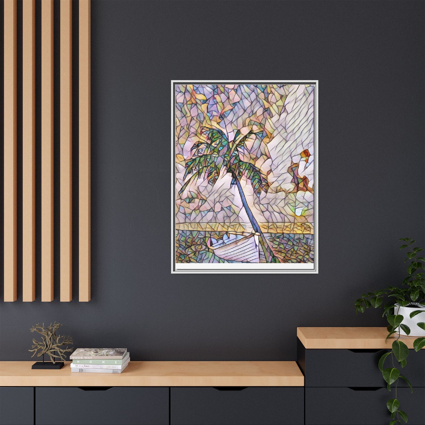 Tropical Palm Canvas Print — Framed Matte Wall Art