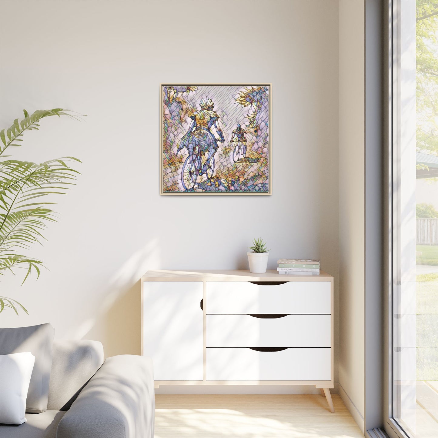 Cycling Art Print — Framed Matte Canvas Wall Art