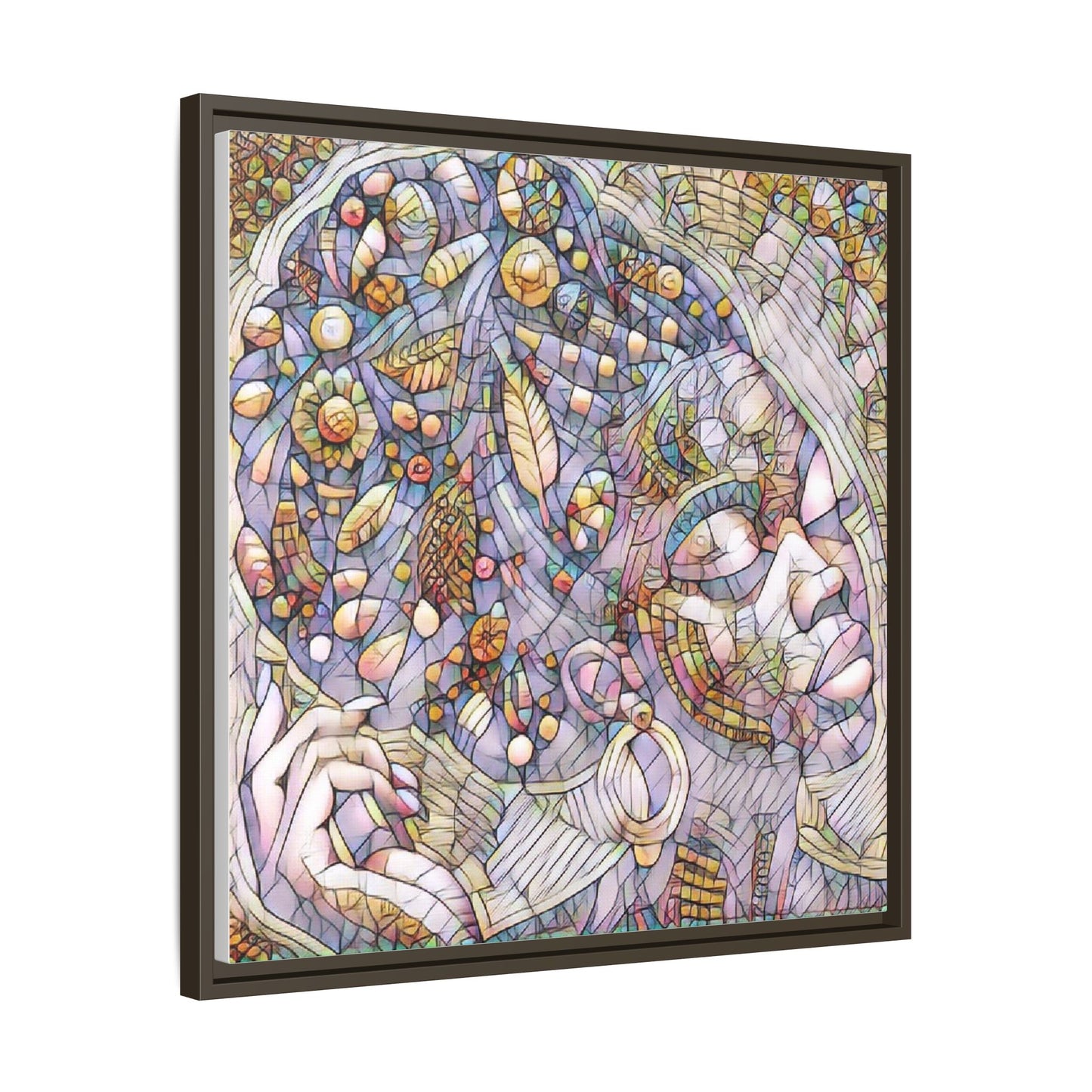 Bohemian Mosaic Woman Matte Canvas Framed Wall Art