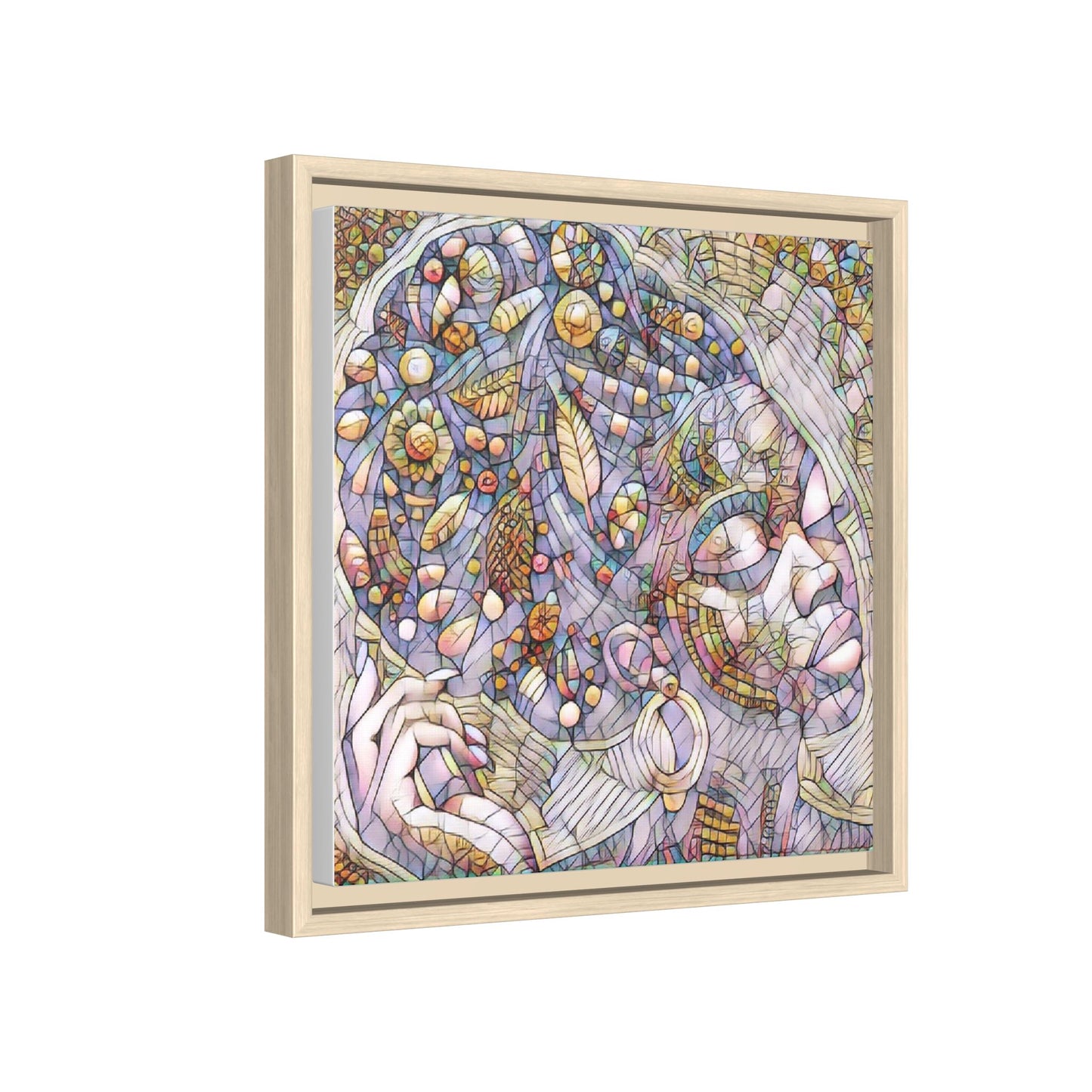 Bohemian Mosaic Woman Matte Canvas Framed Wall Art