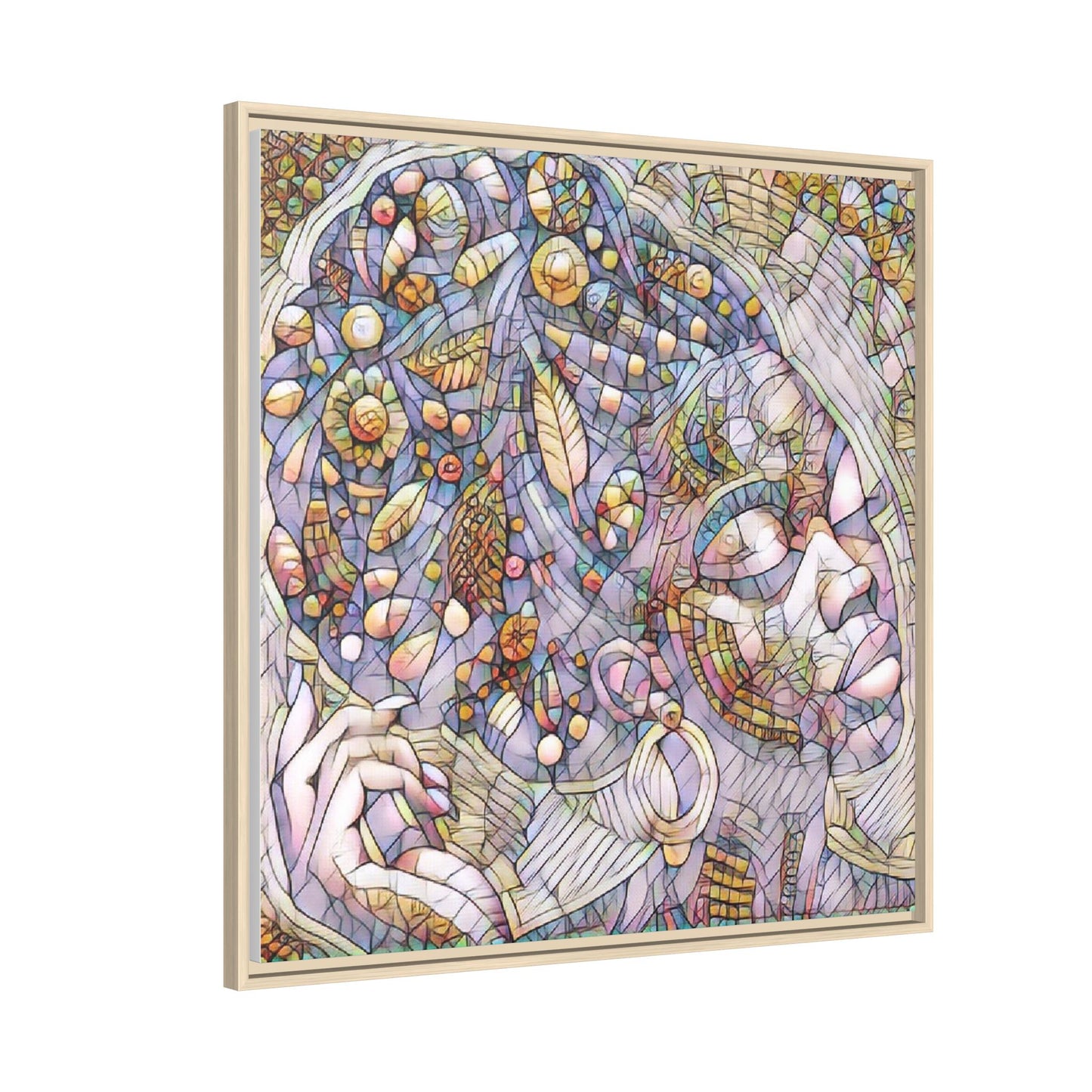 Bohemian Mosaic Woman Matte Canvas Framed Wall Art