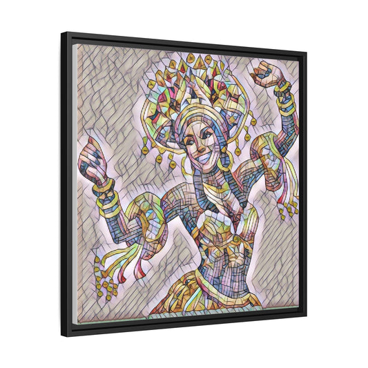 Framed Matte Canvas: Colorful Carnival Dancer Artwork – Vibrant Ethnic Dance Wall Art