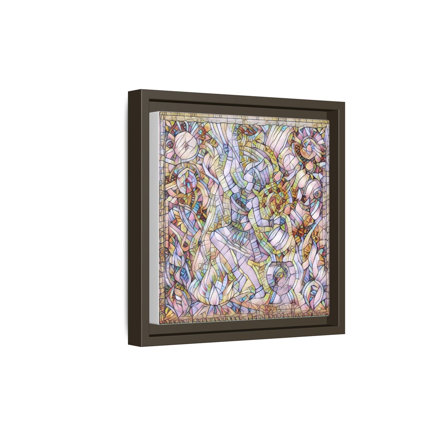 Abstract Stained Glass Dance Matte Framed Canvas