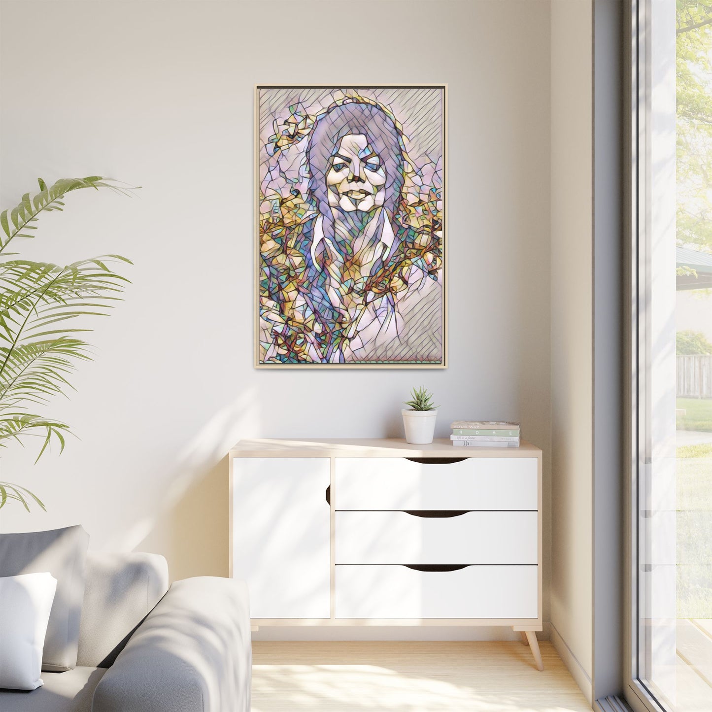 Abstract Stained-Glass Portrait Matte Canvas (Framed)