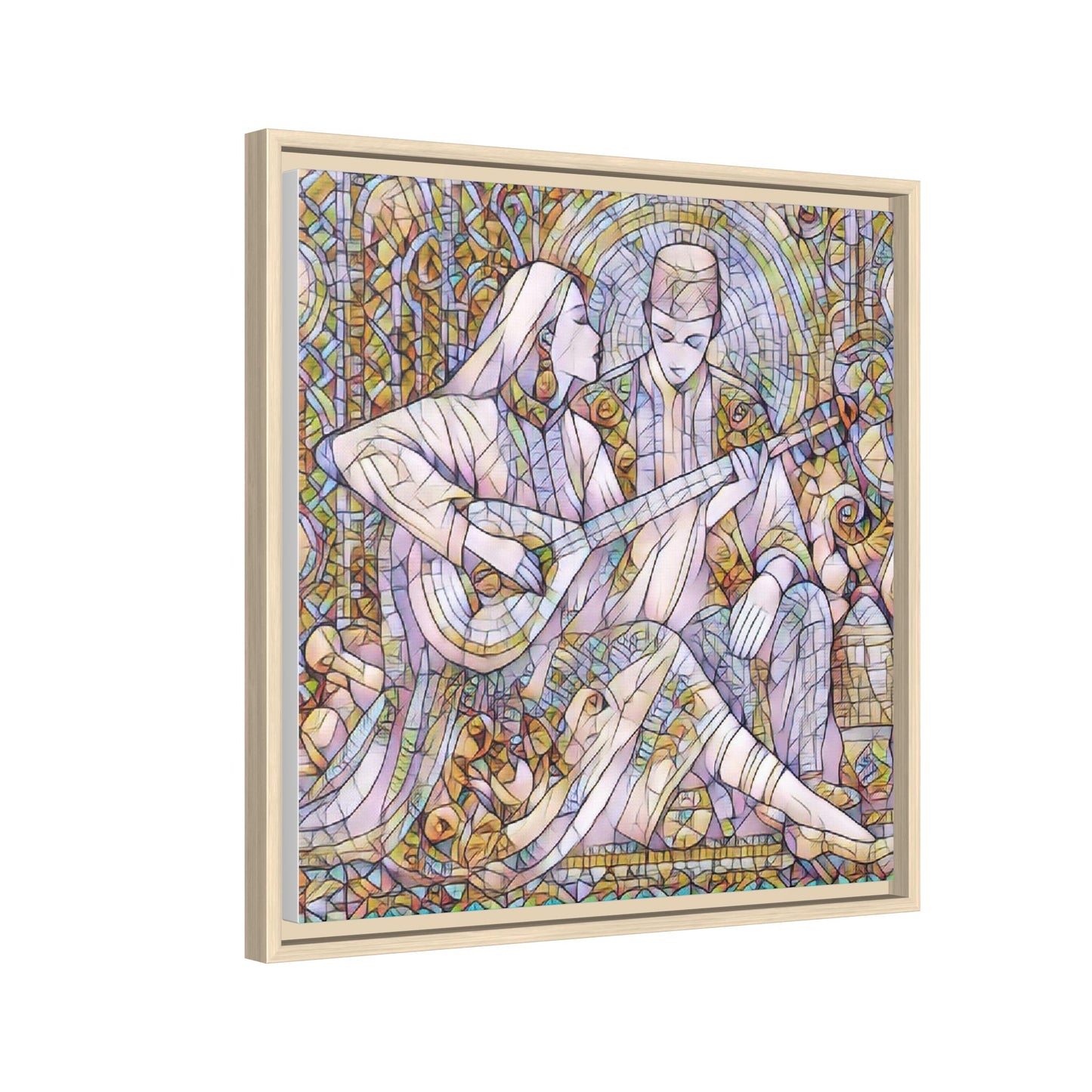 Love Song Serenade - Framed Canvas Wall Art | Guitar Player Romantic Print