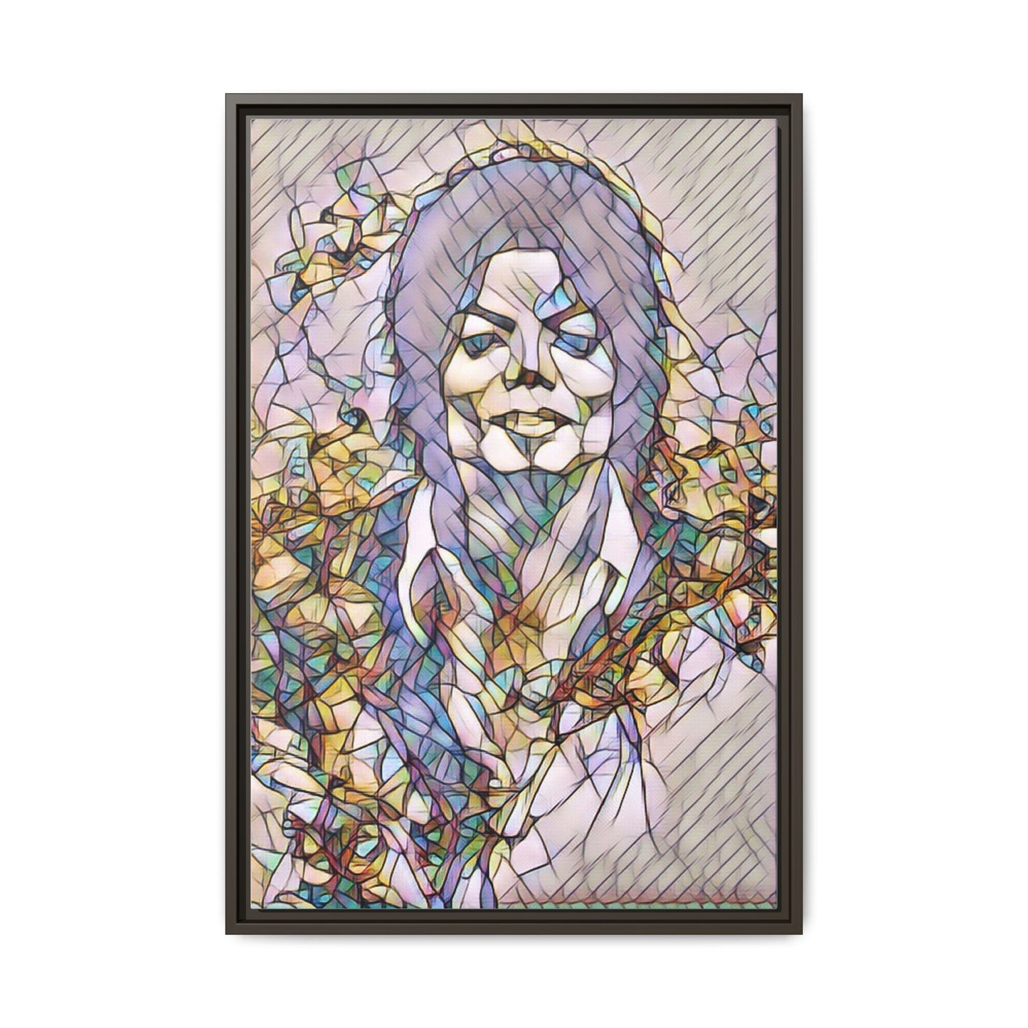 Abstract Stained-Glass Portrait Matte Canvas (Framed)