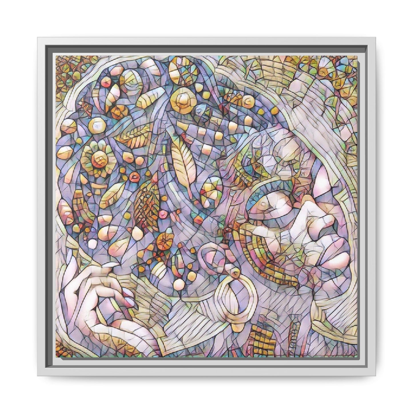 Bohemian Mosaic Woman Matte Canvas Framed Wall Art