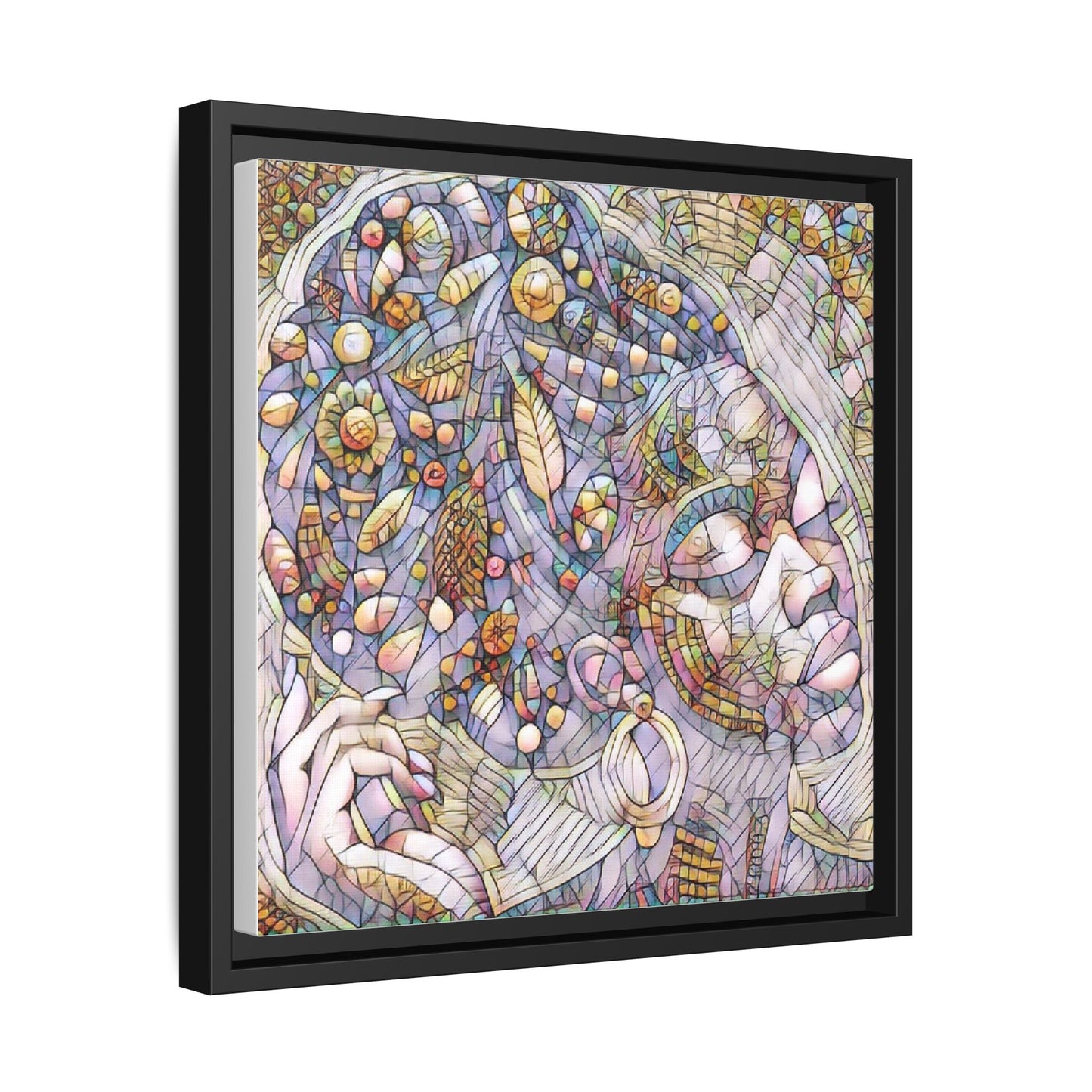 Bohemian Mosaic Woman Matte Canvas Framed Wall Art