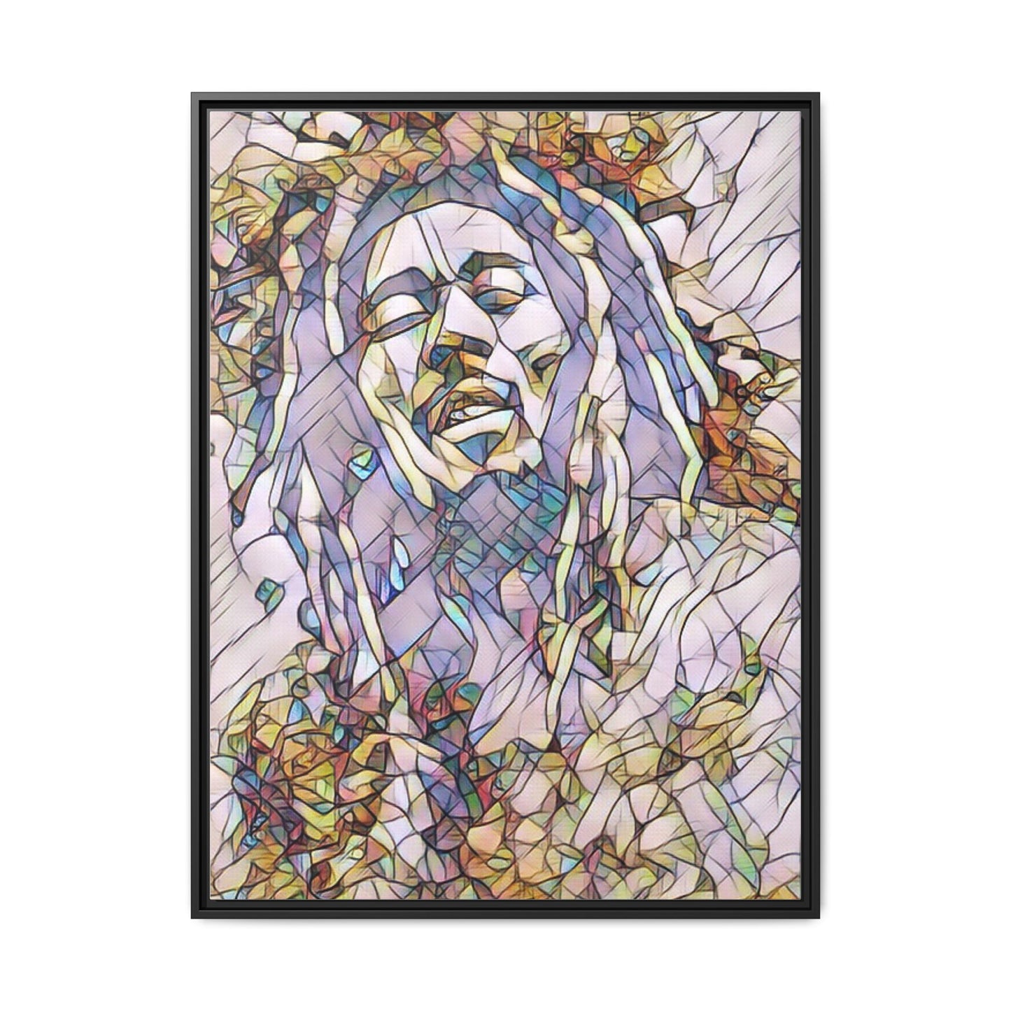 Abstract Multicolor Portrait Matte Canvas Framed Wall Art