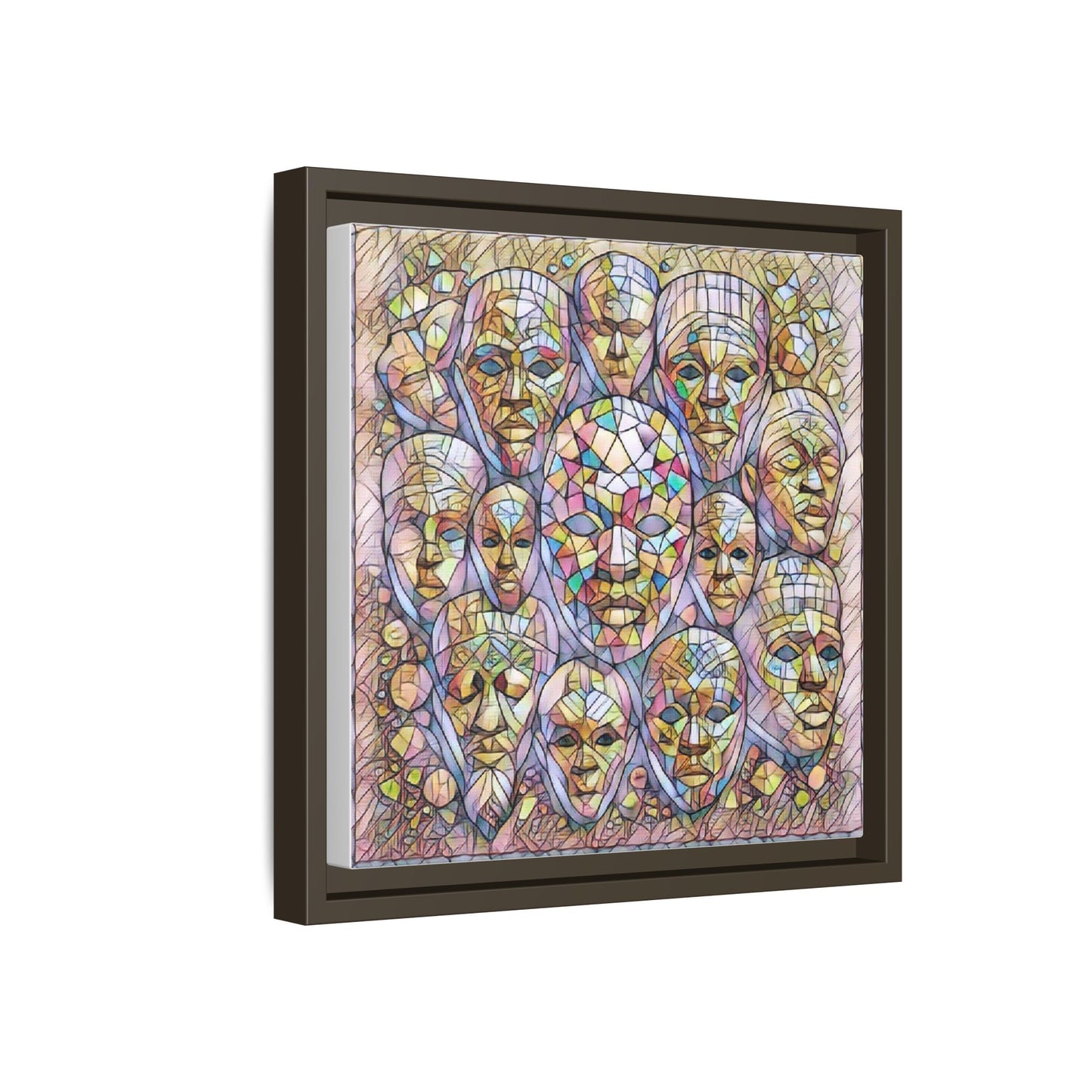 Framed Art Print — Mosaic Faces Matte Canvas