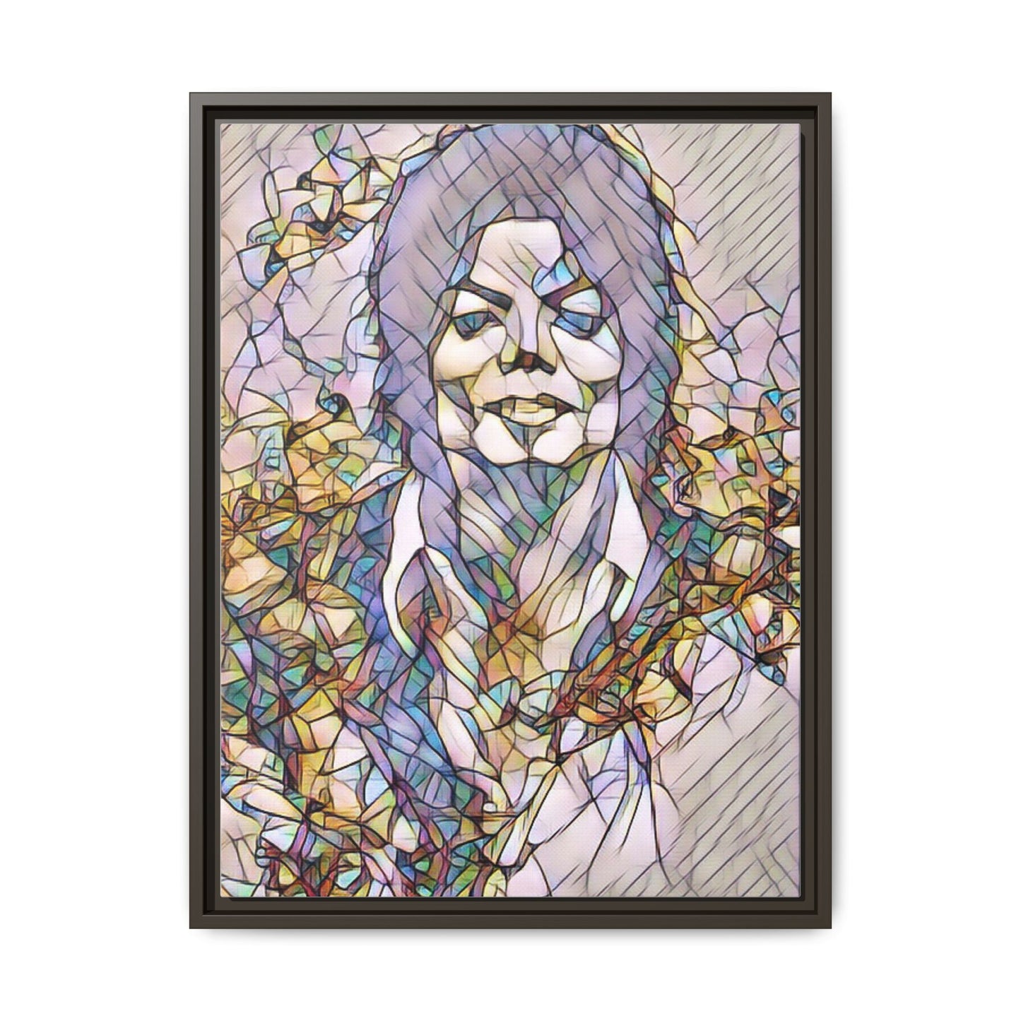 Abstract Stained-Glass Portrait Matte Canvas (Framed)