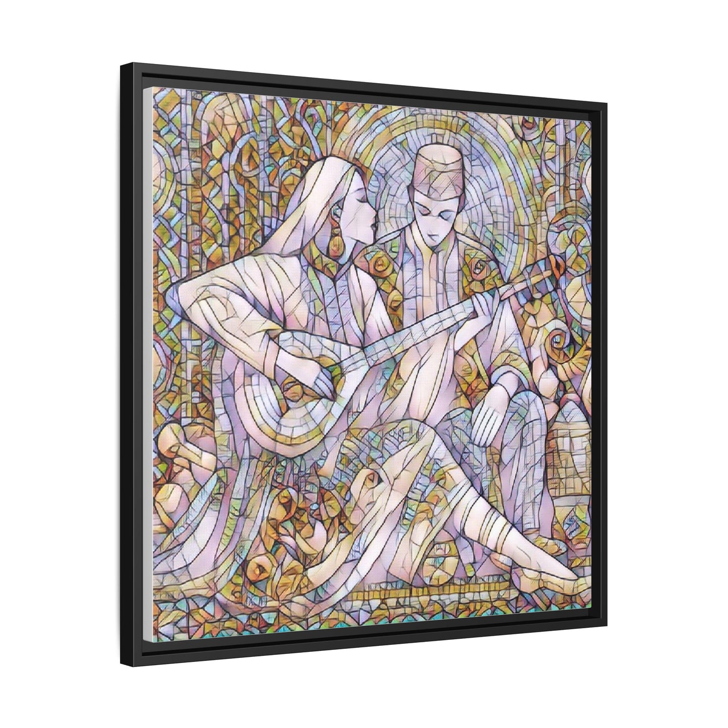Love Song Serenade - Framed Canvas Wall Art | Guitar Player Romantic Print