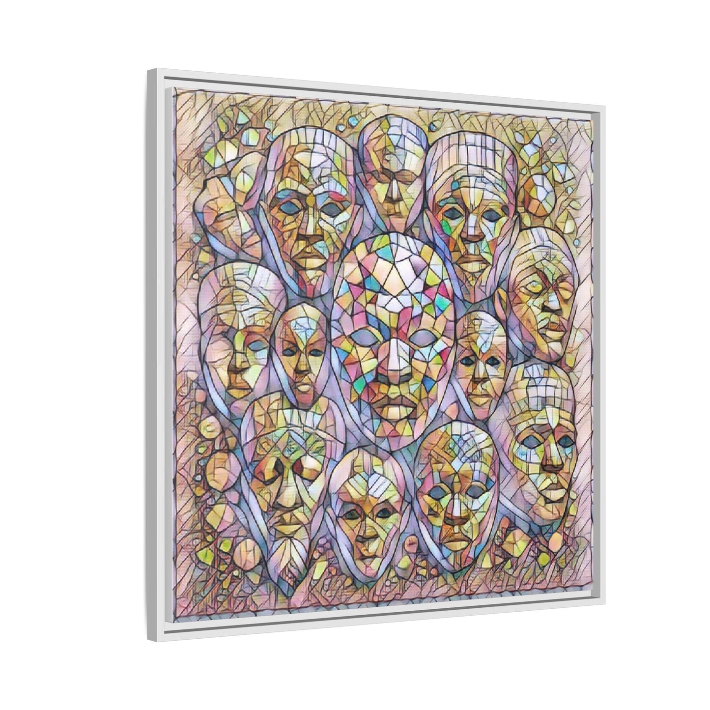 Framed Art Print — Mosaic Faces Matte Canvas