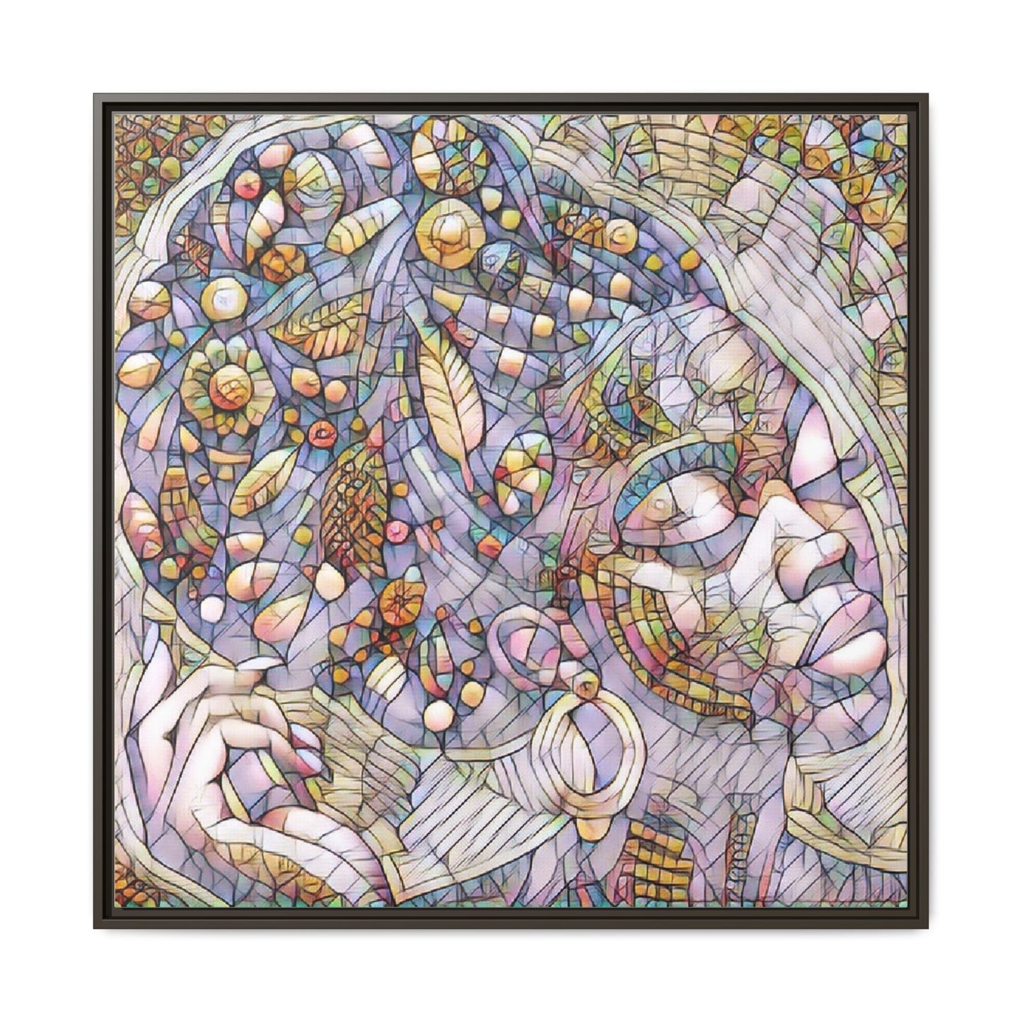 Bohemian Mosaic Woman Matte Canvas Framed Wall Art