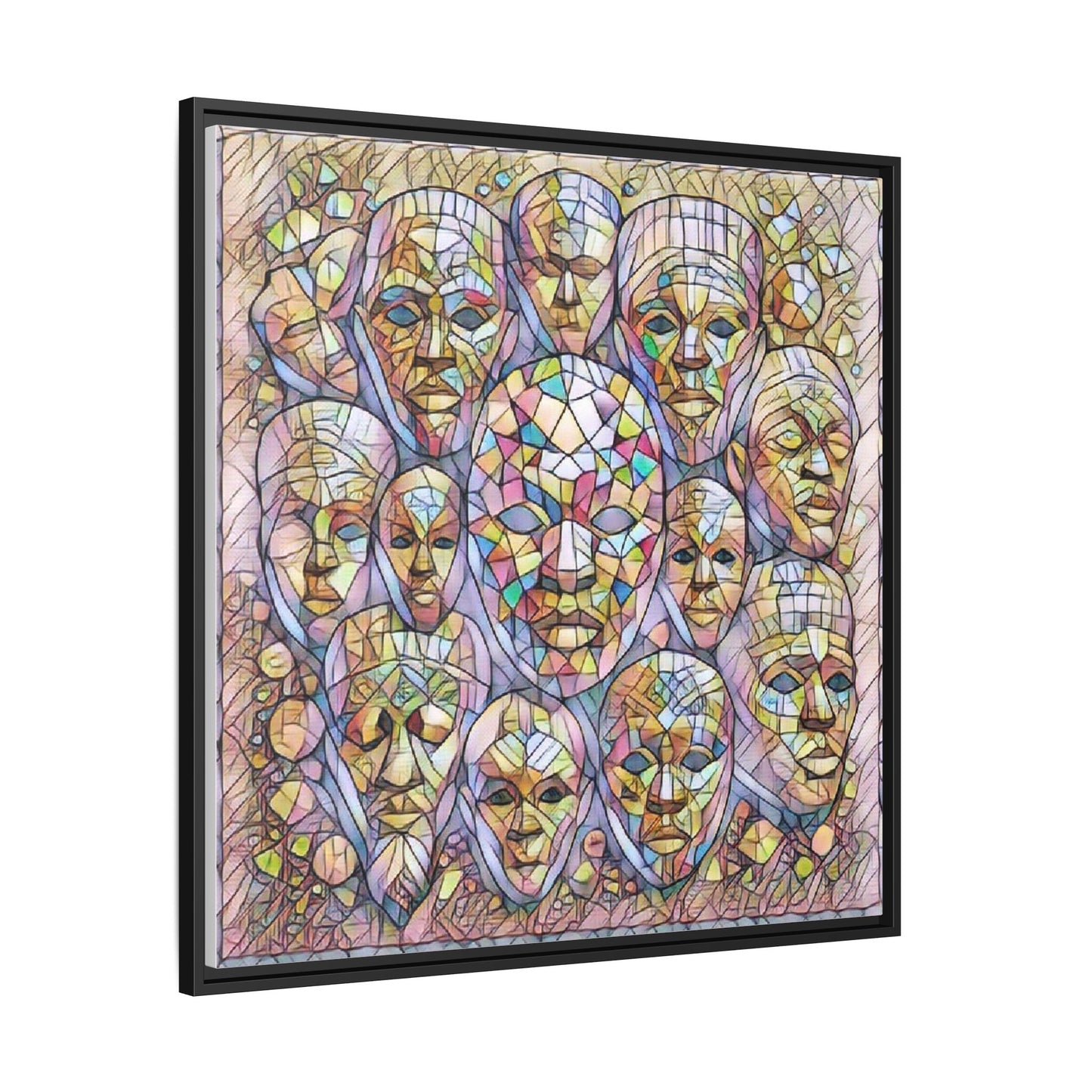 Framed Art Print — Mosaic Faces Matte Canvas
