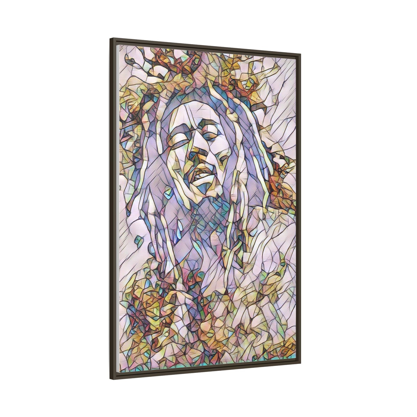 Abstract Multicolor Portrait Matte Canvas Framed Wall Art