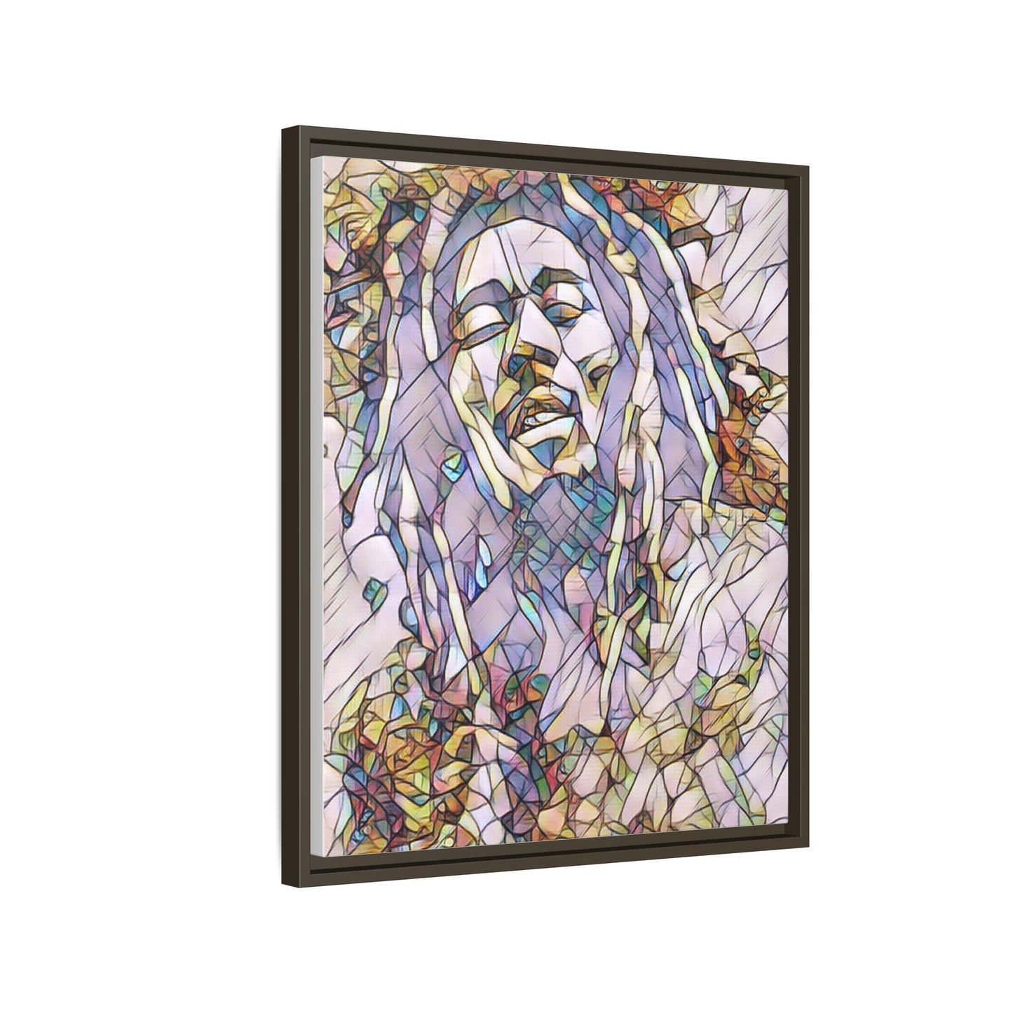 Abstract Multicolor Portrait Matte Canvas Framed Wall Art