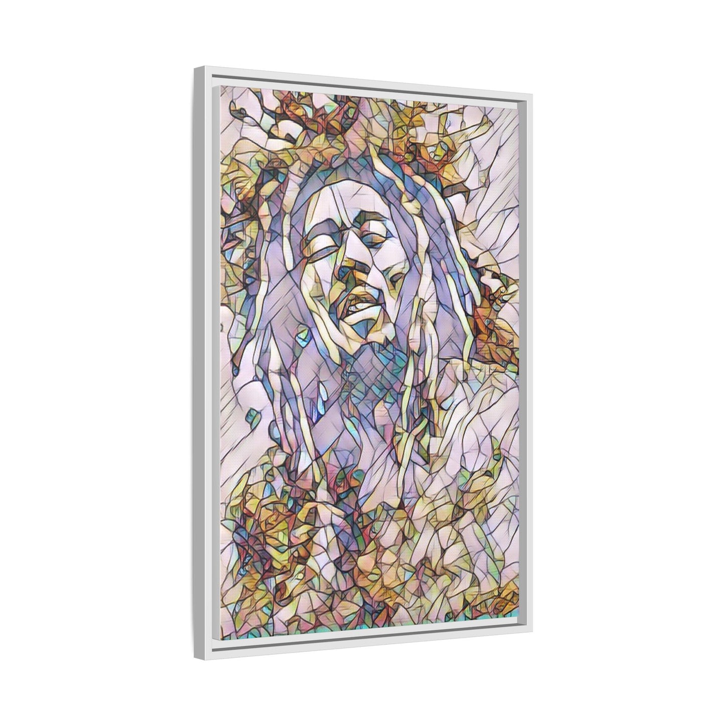Abstract Multicolor Portrait Matte Canvas Framed Wall Art