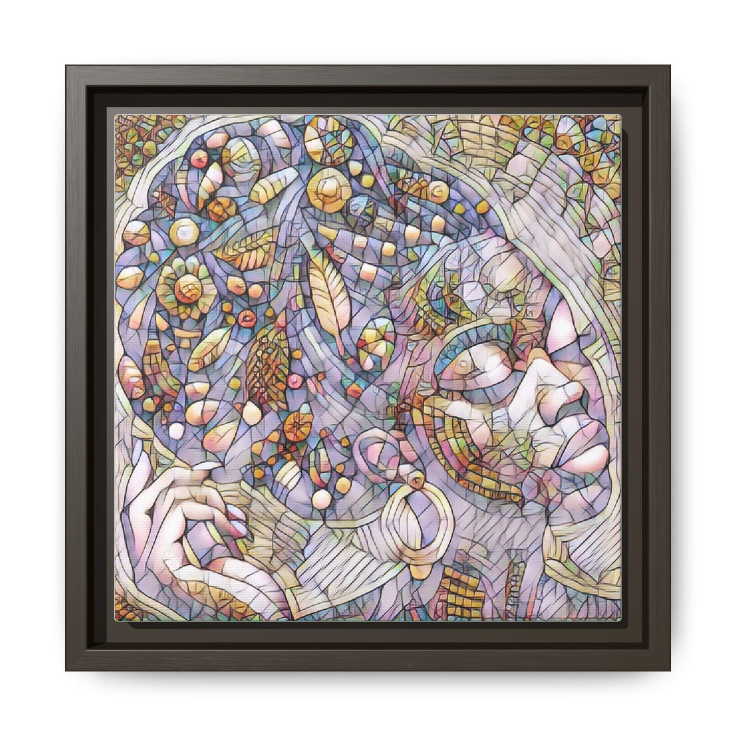 Bohemian Mosaic Woman Matte Canvas Framed Wall Art