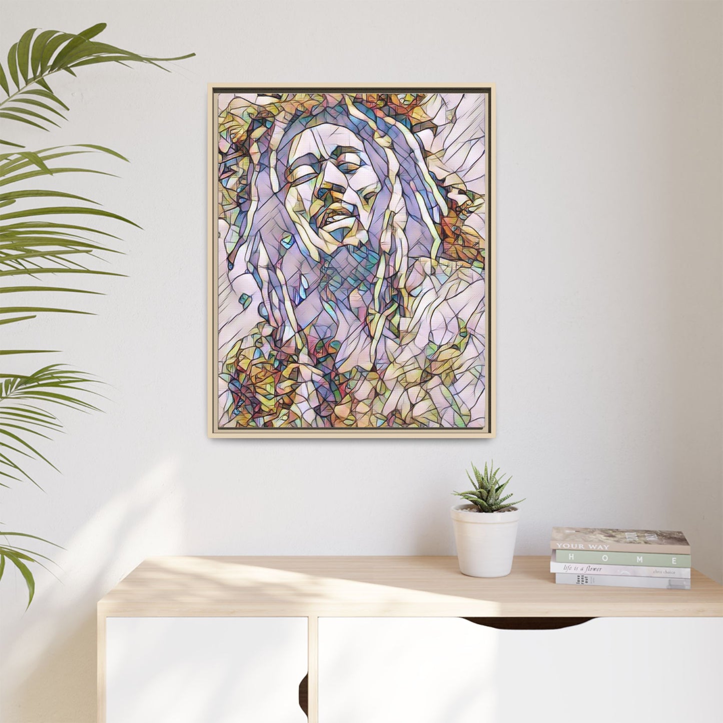Abstract Multicolor Portrait Matte Canvas Framed Wall Art