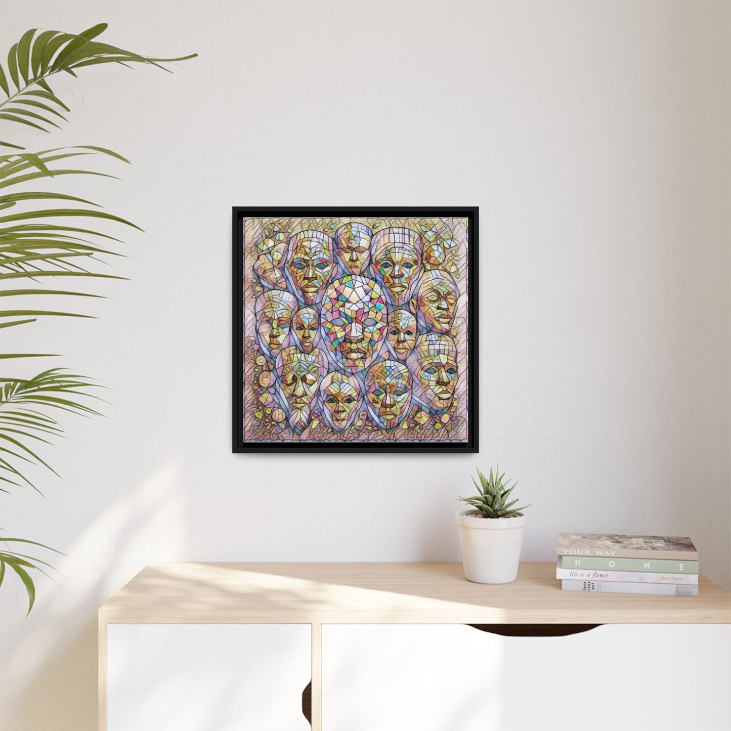 Framed Art Print — Mosaic Faces Matte Canvas
