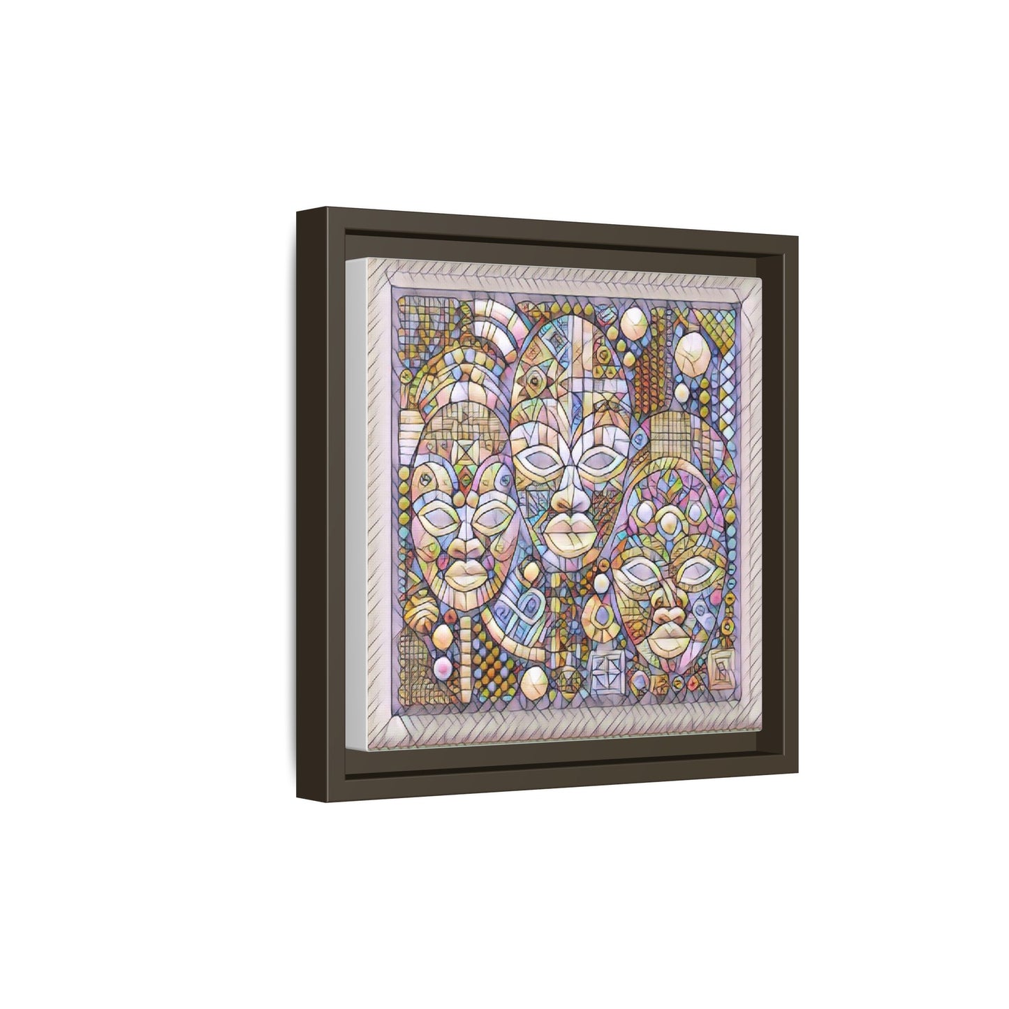 Abstract African Mask Art — Framed Matte Canvas Wall Art
