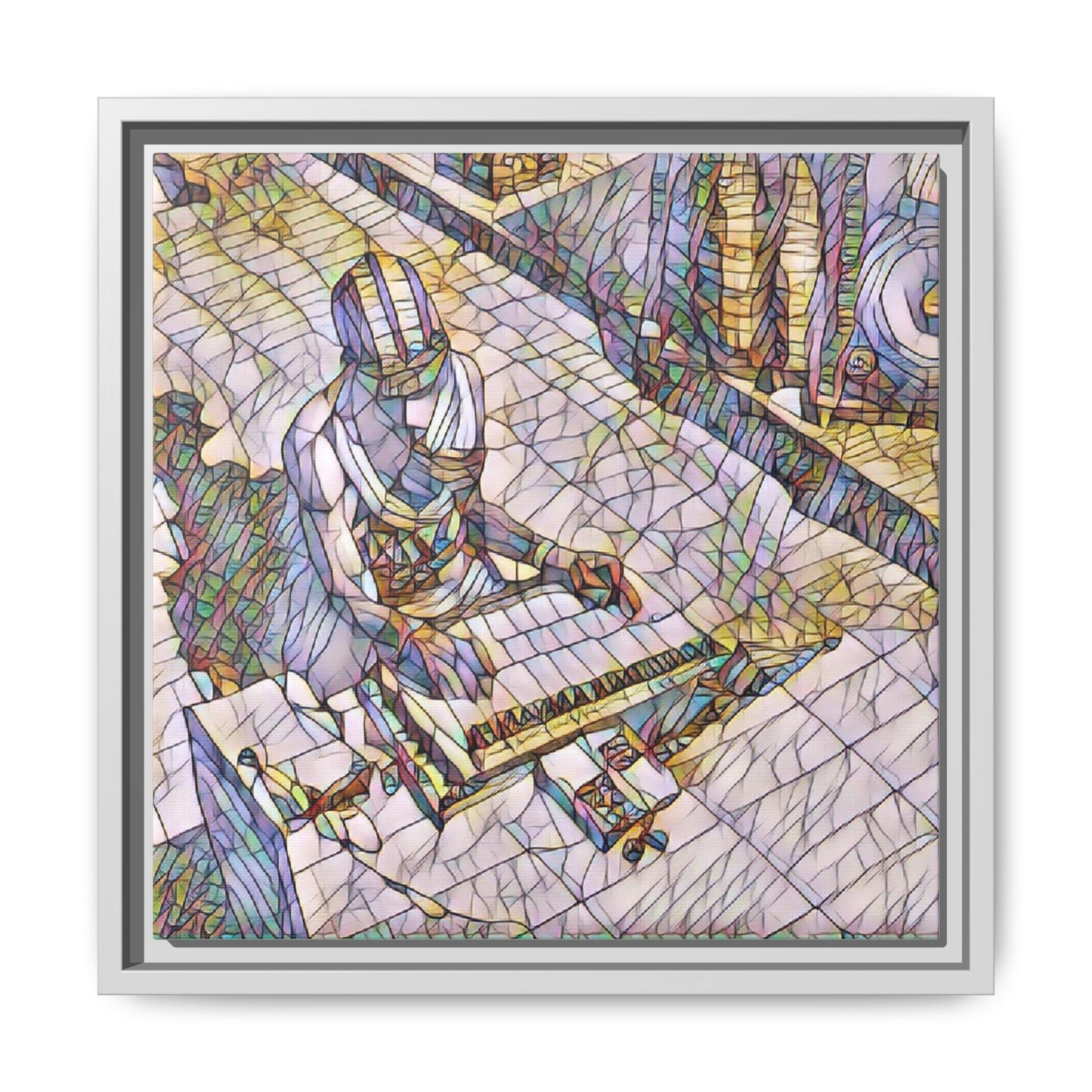 Abstract DJ Skateboarder Matte Framed Canvas – Colorful Urban Music Art Print