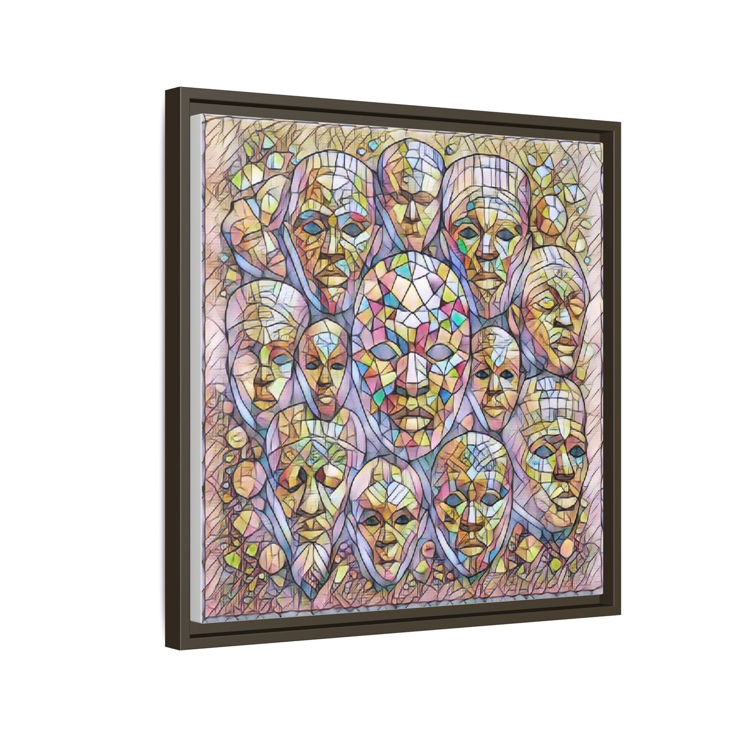Framed Art Print — Mosaic Faces Matte Canvas