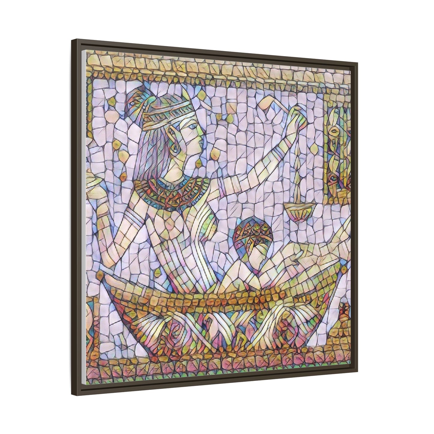 Egyptian Mosaic Goddess Matte Canvas Print (Framed)