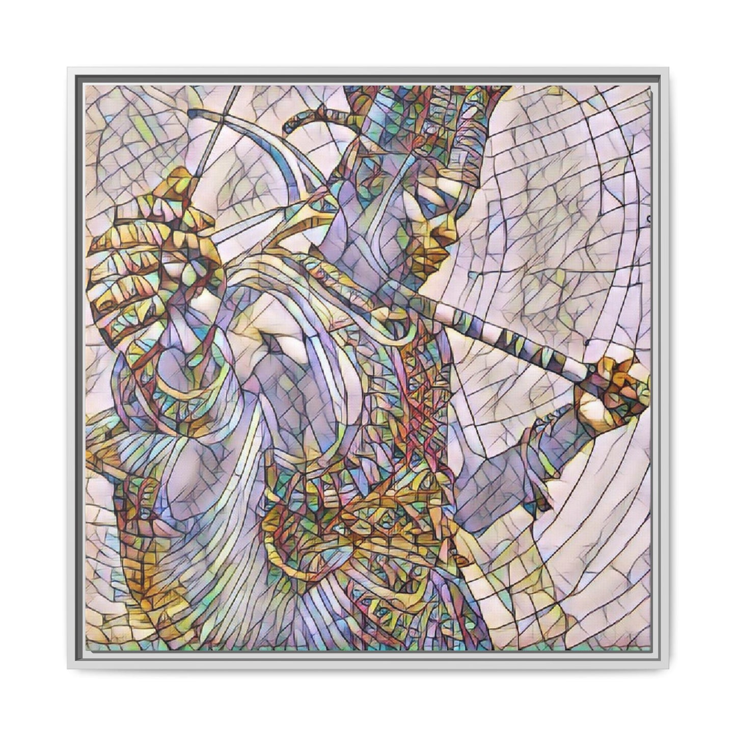 Egyptian God Mosaic Matte Canvas Framed Art
