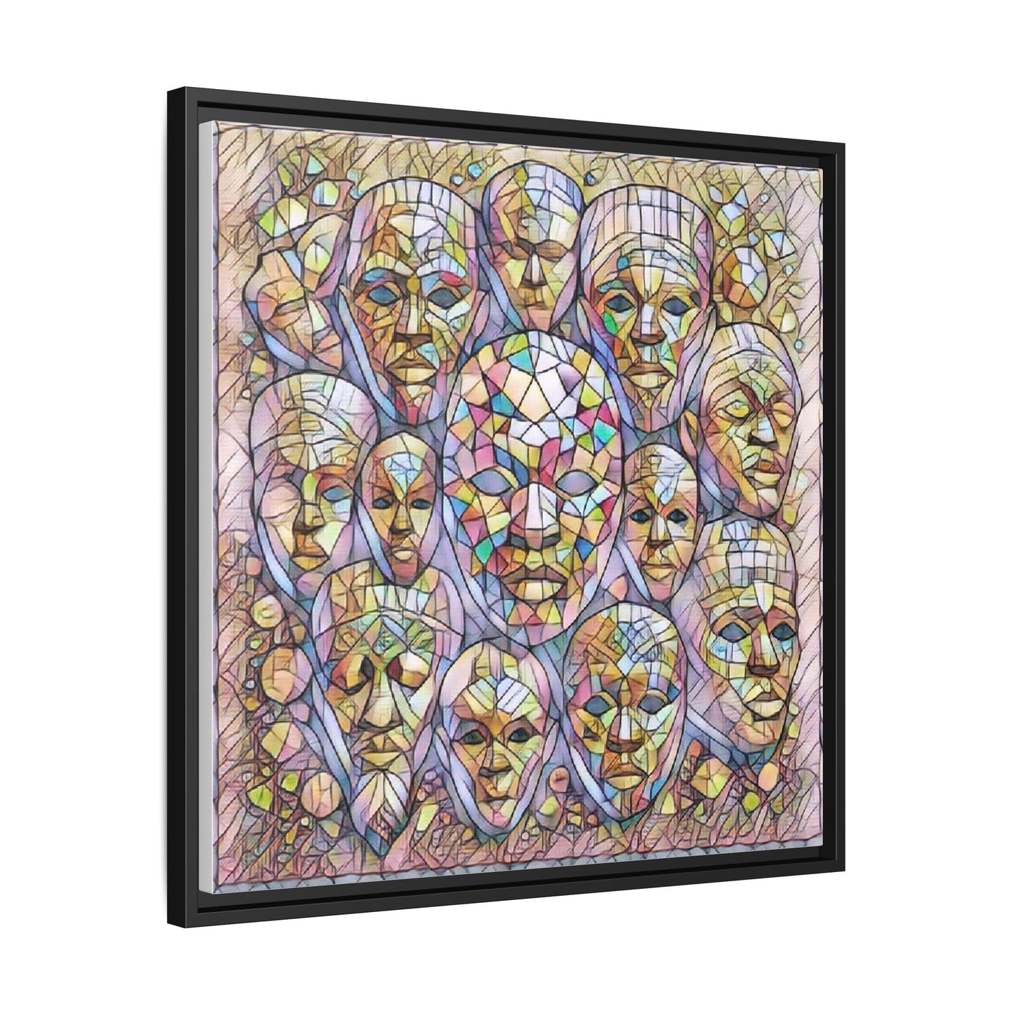 Framed Art Print — Mosaic Faces Matte Canvas