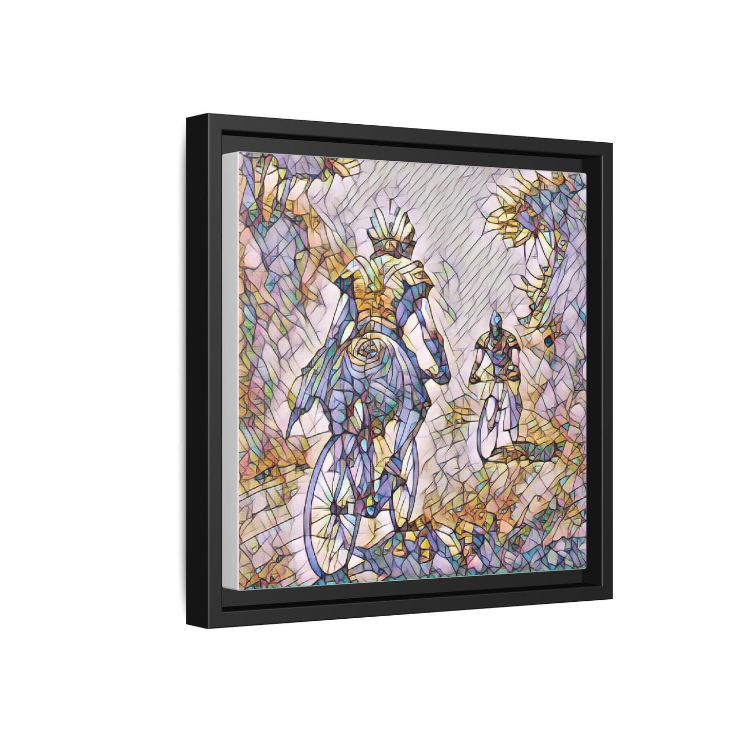 Cycling Art Print — Framed Matte Canvas Wall Art