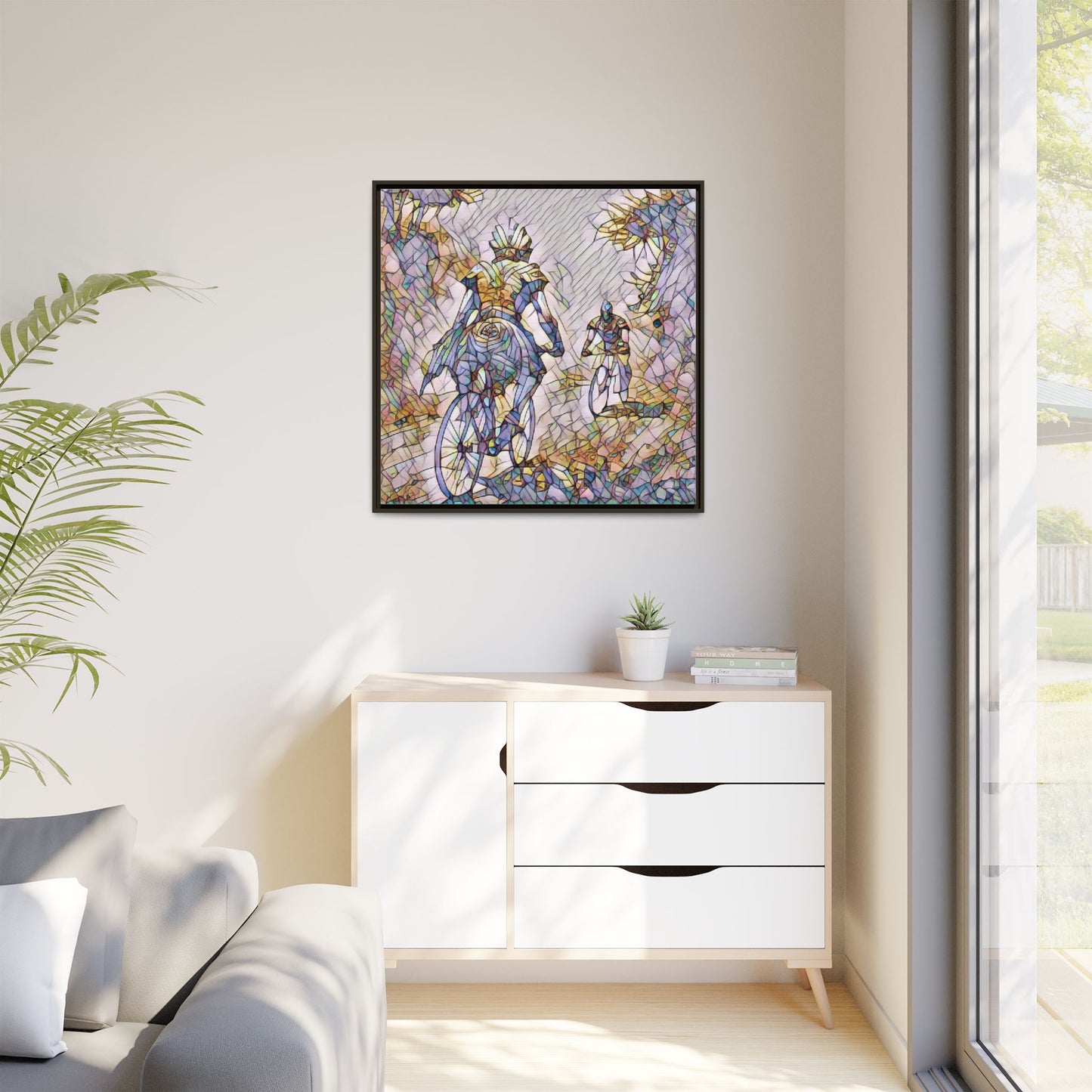 Cycling Art Print — Framed Matte Canvas Wall Art