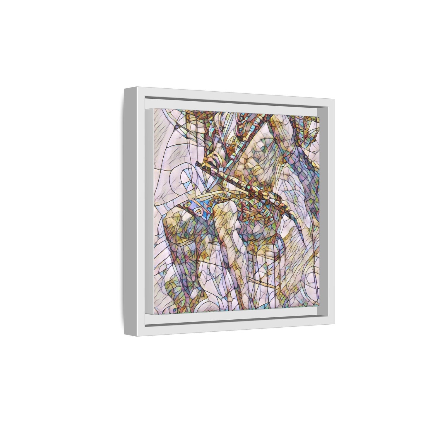 Framed Abstract Musician Canvas Art — Multi‑Color Jazz Saxophone Print