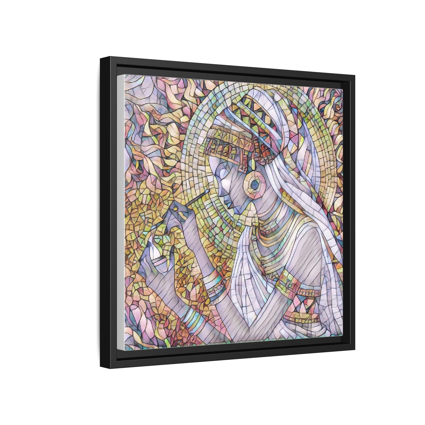 Egyptian Goddess Stained-Glass Matte Canvas (Framed)