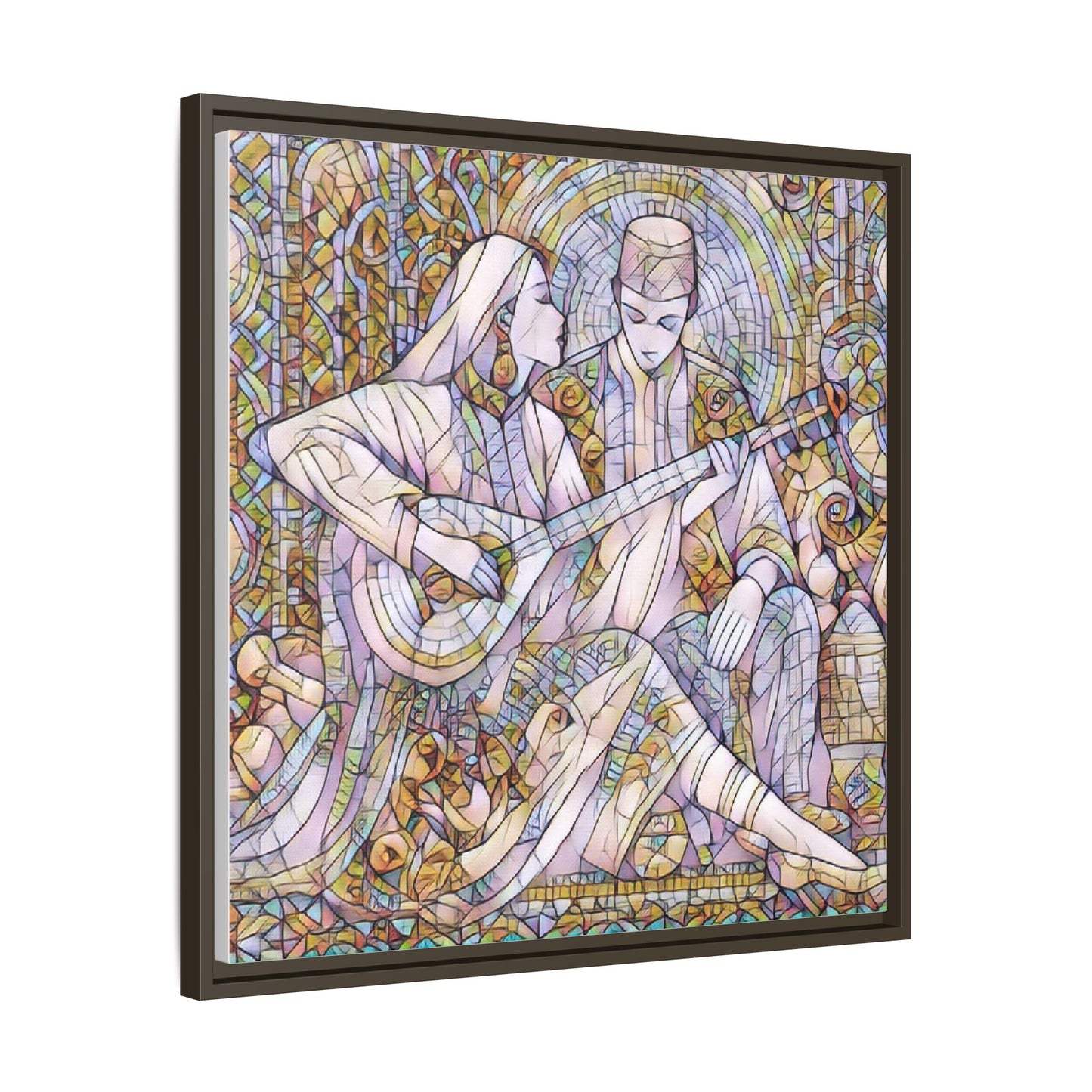 Love Song Serenade - Framed Canvas Wall Art | Guitar Player Romantic Print