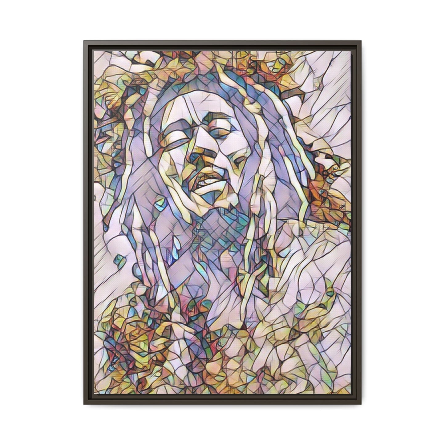 Abstract Multicolor Portrait Matte Canvas Framed Wall Art