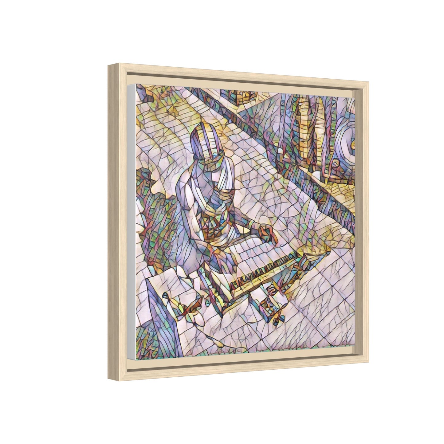 Abstract DJ Skateboarder Matte Framed Canvas – Colorful Urban Music Art Print