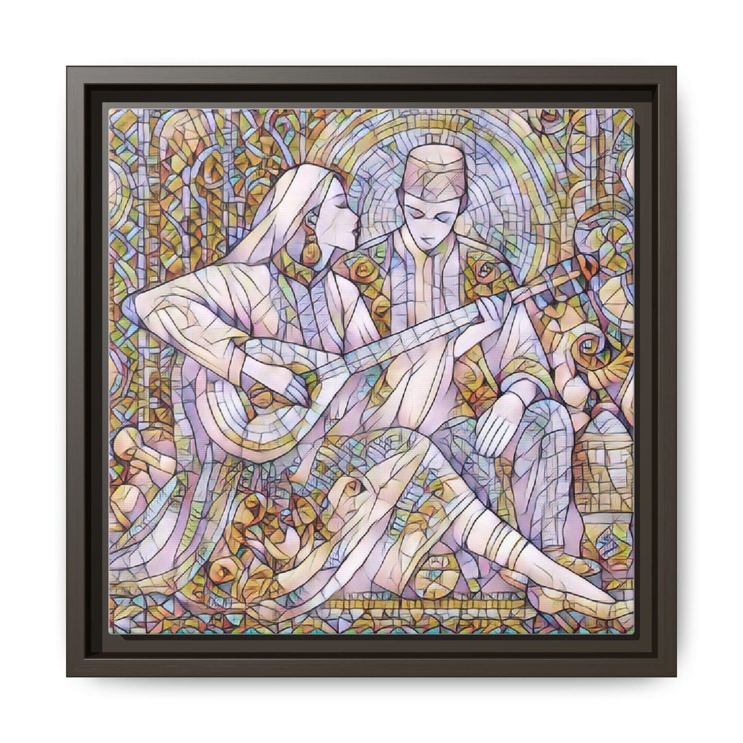 Love Song Serenade - Framed Canvas Wall Art | Guitar Player Romantic Print