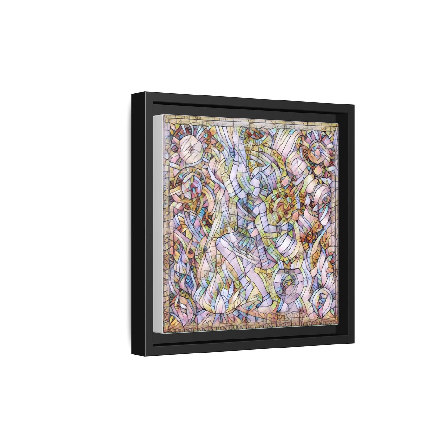 Abstract Stained Glass Dance Matte Framed Canvas