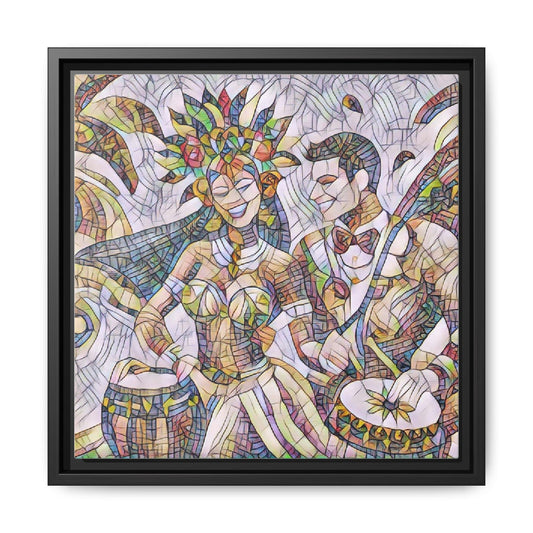 Carnival Samba Dancers Framed Canvas Art — Colorful Brazilian Festival Wall Decor