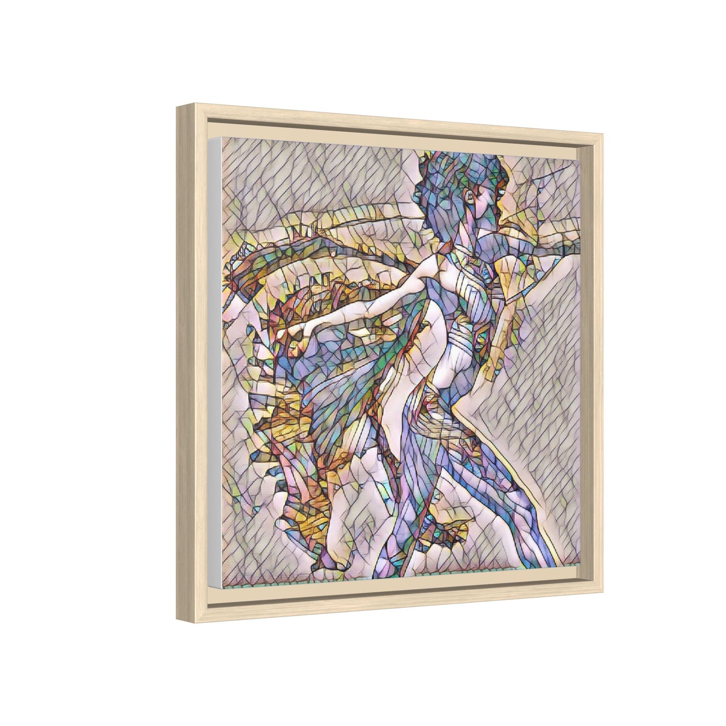 Abstract Stained-Glass Dancer Framed Canvas Art