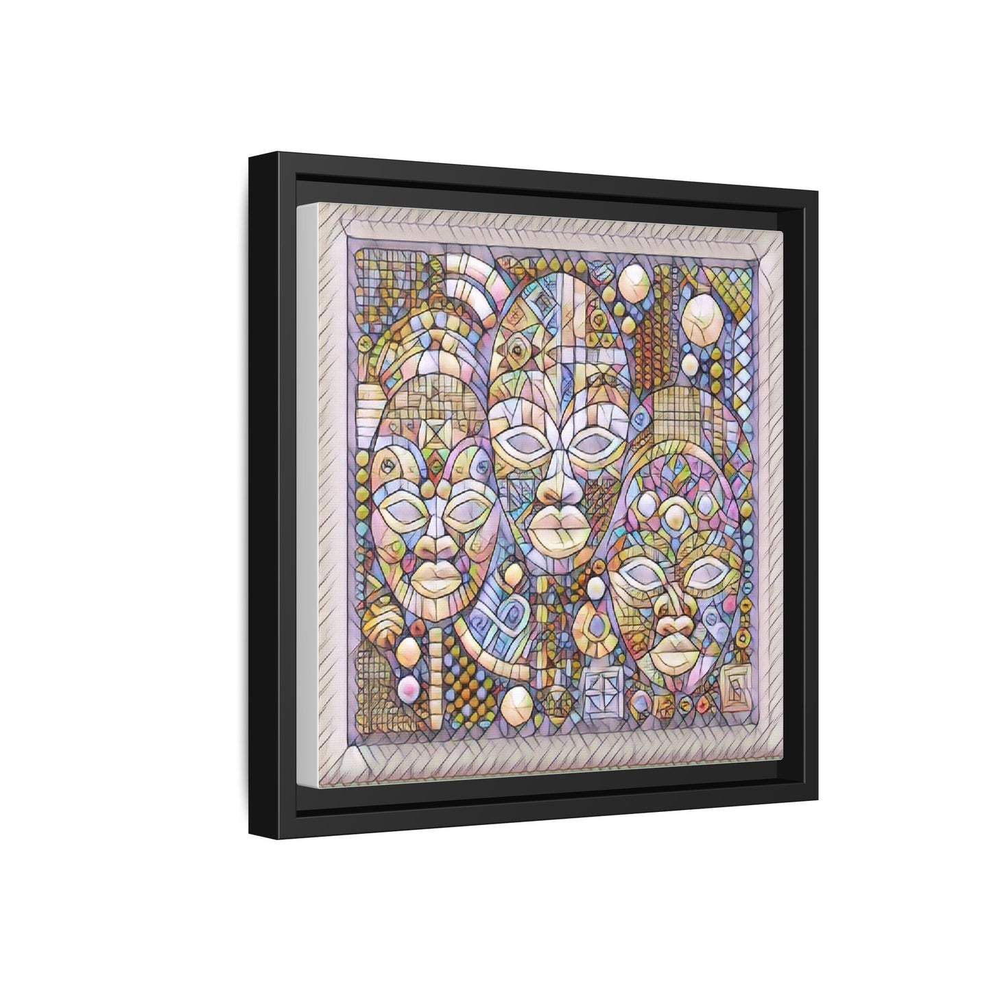 Abstract African Mask Art — Framed Matte Canvas Wall Art