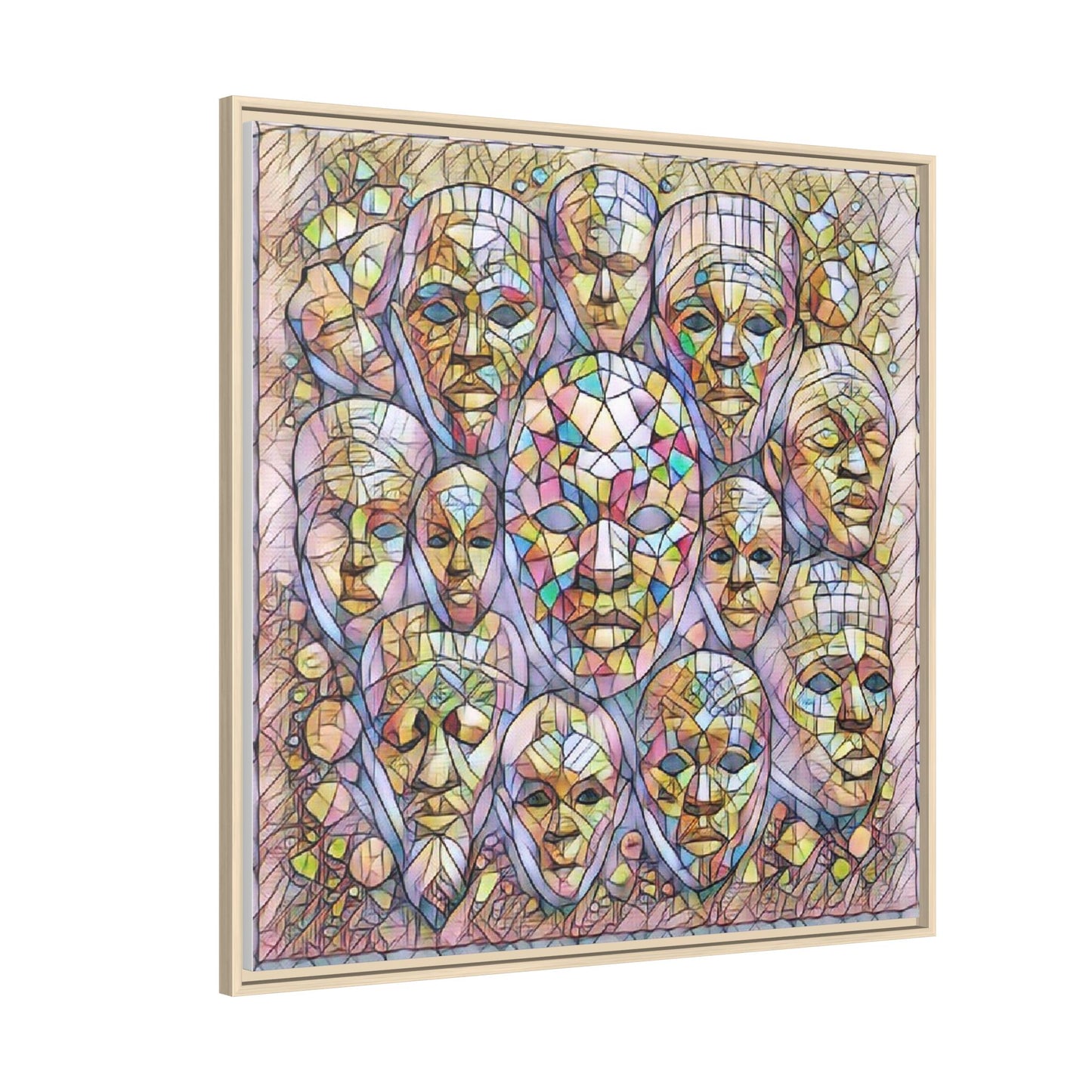 Framed Art Print — Mosaic Faces Matte Canvas