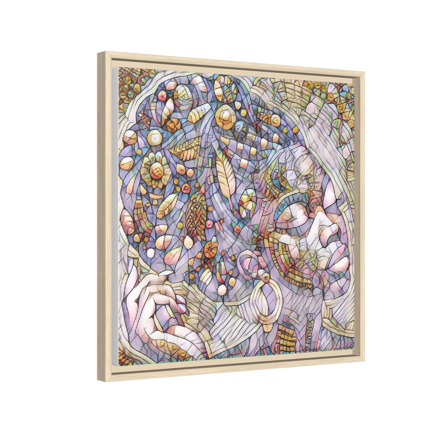 Bohemian Mosaic Woman Matte Canvas Framed Wall Art