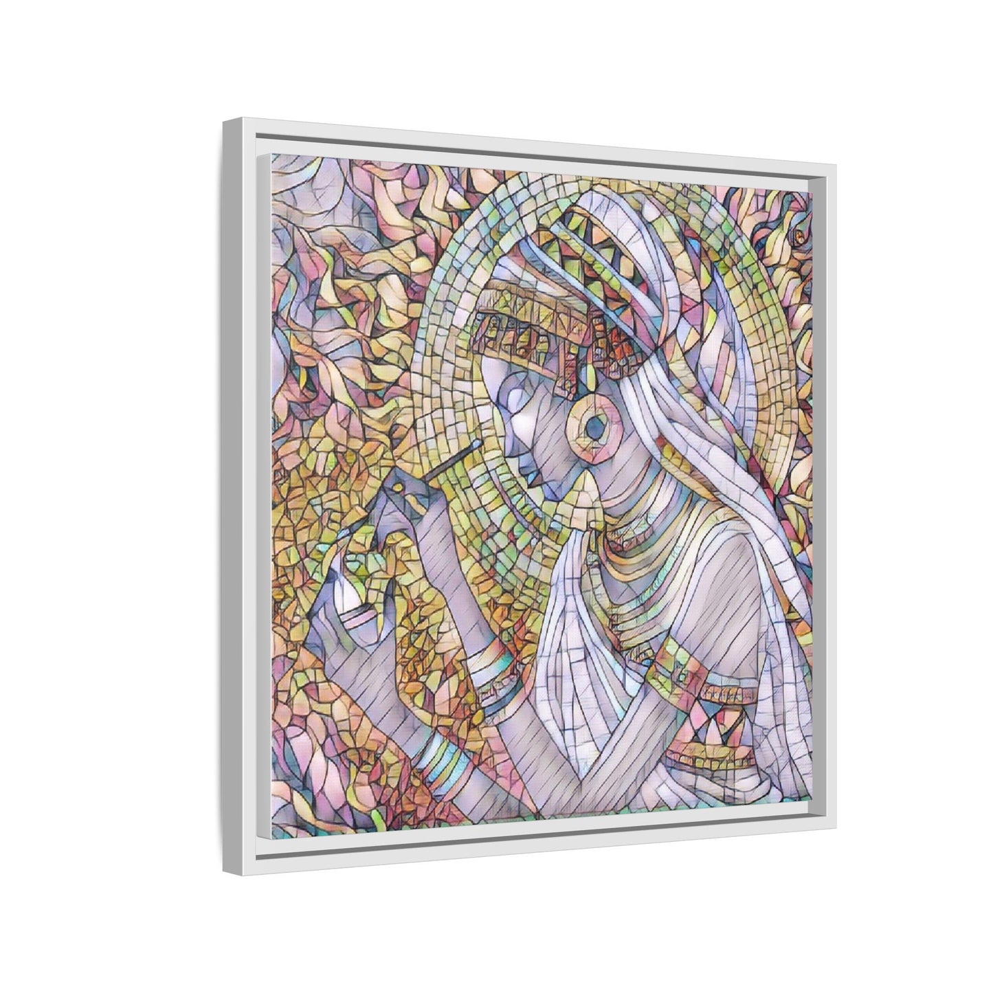 Egyptian Goddess Stained-Glass Matte Canvas (Framed)