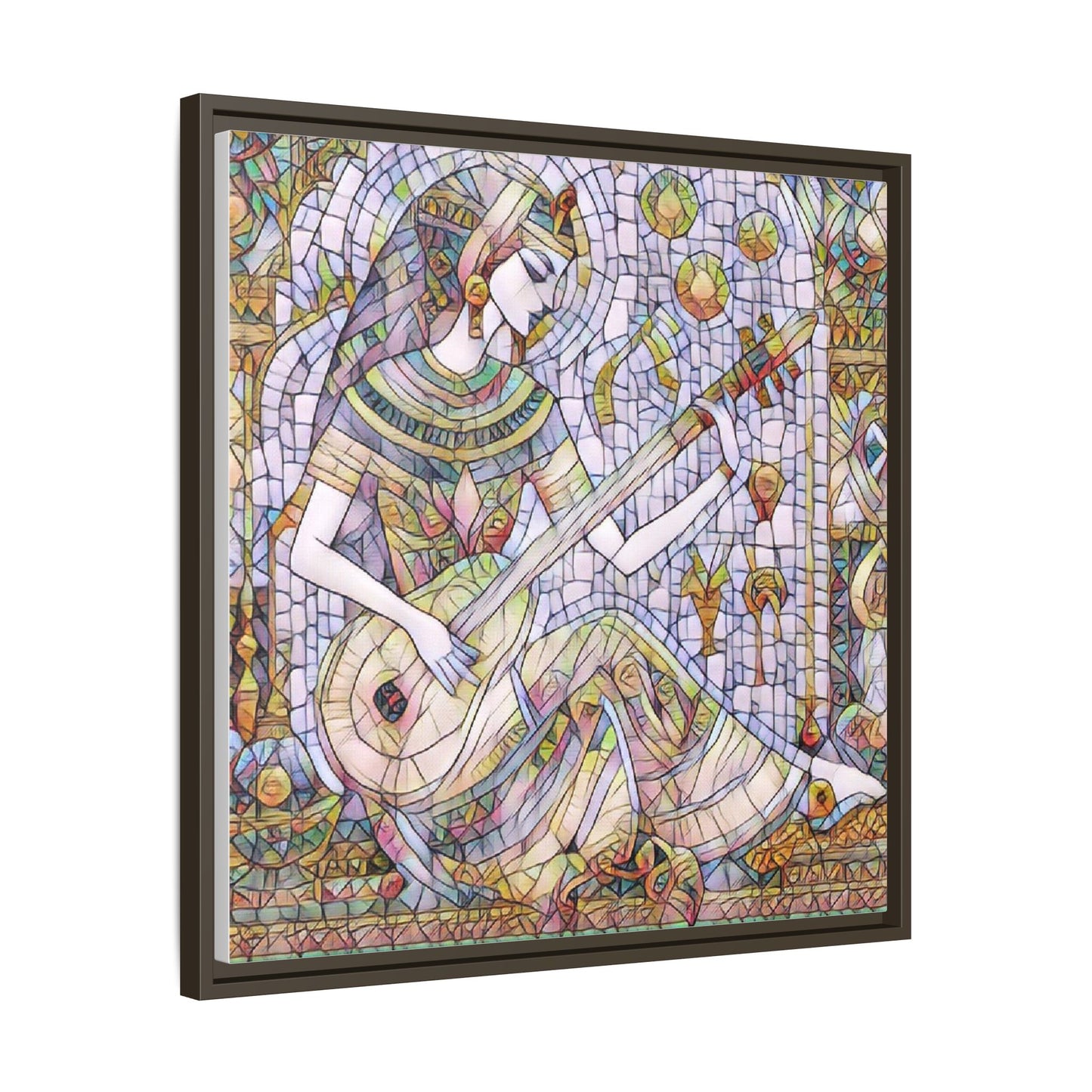 Egyptian Muse Mosaic Matte Canvas Framed Wall Art