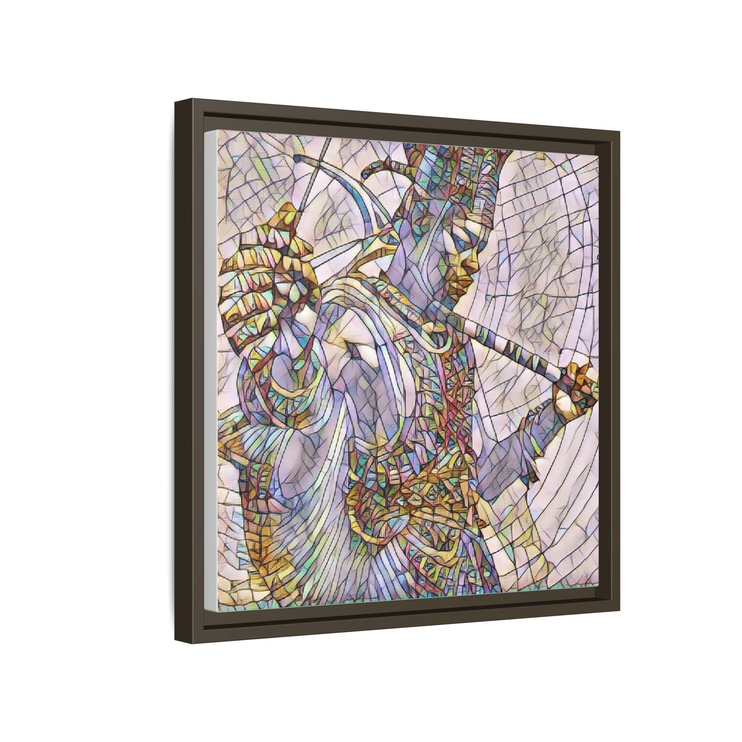 Egyptian God Mosaic Matte Canvas Framed Art