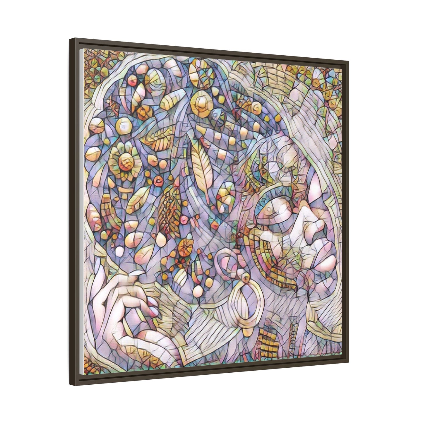 Bohemian Mosaic Woman Matte Canvas Framed Wall Art