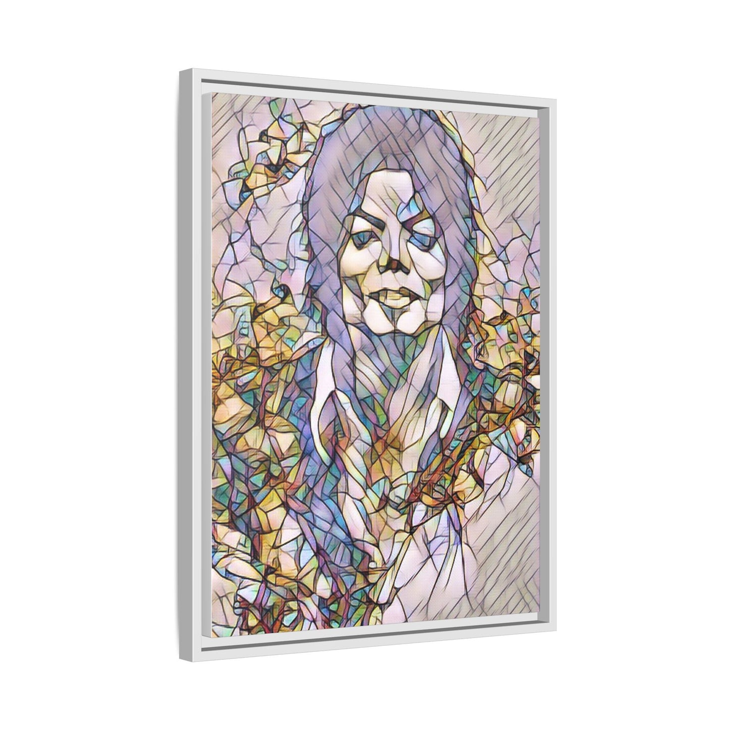 Abstract Stained-Glass Portrait Matte Canvas (Framed)